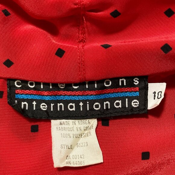 Collections Internationale Dark red black diamond print blouse ~ MEDIUM LARGE - Picture 2 of 13